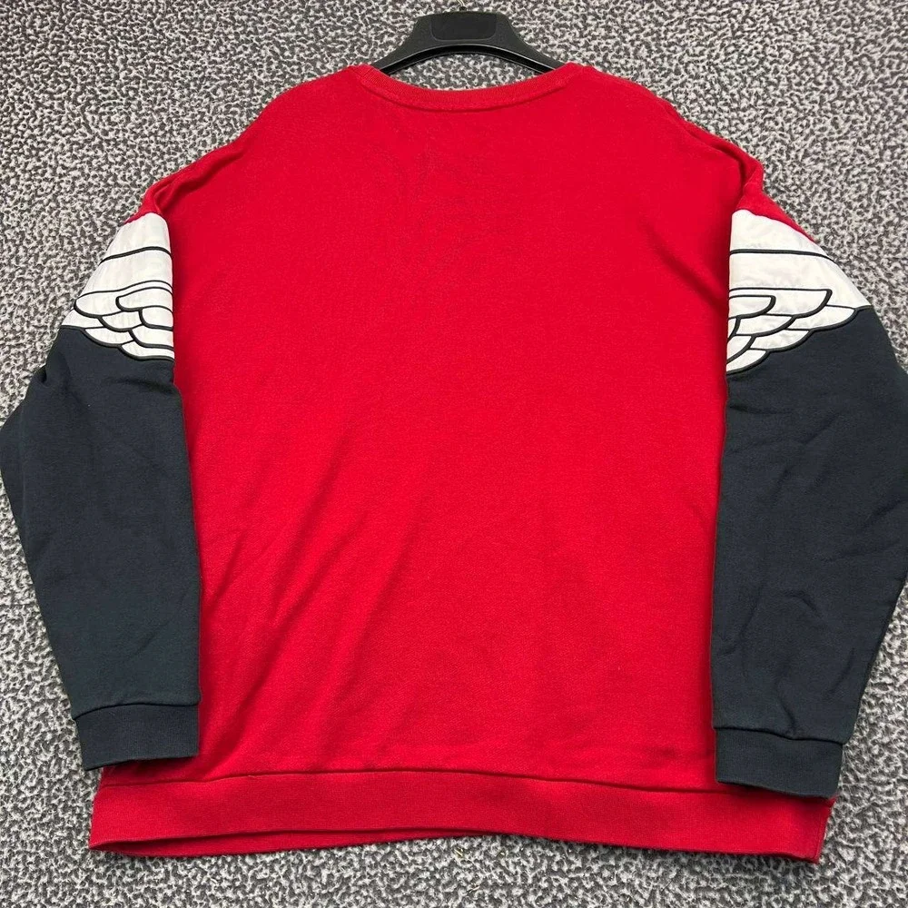 Air Jordan Wings Sweatshirt Men XXL Red Fleece Crewneck Long Sleeve Cotton 2XL